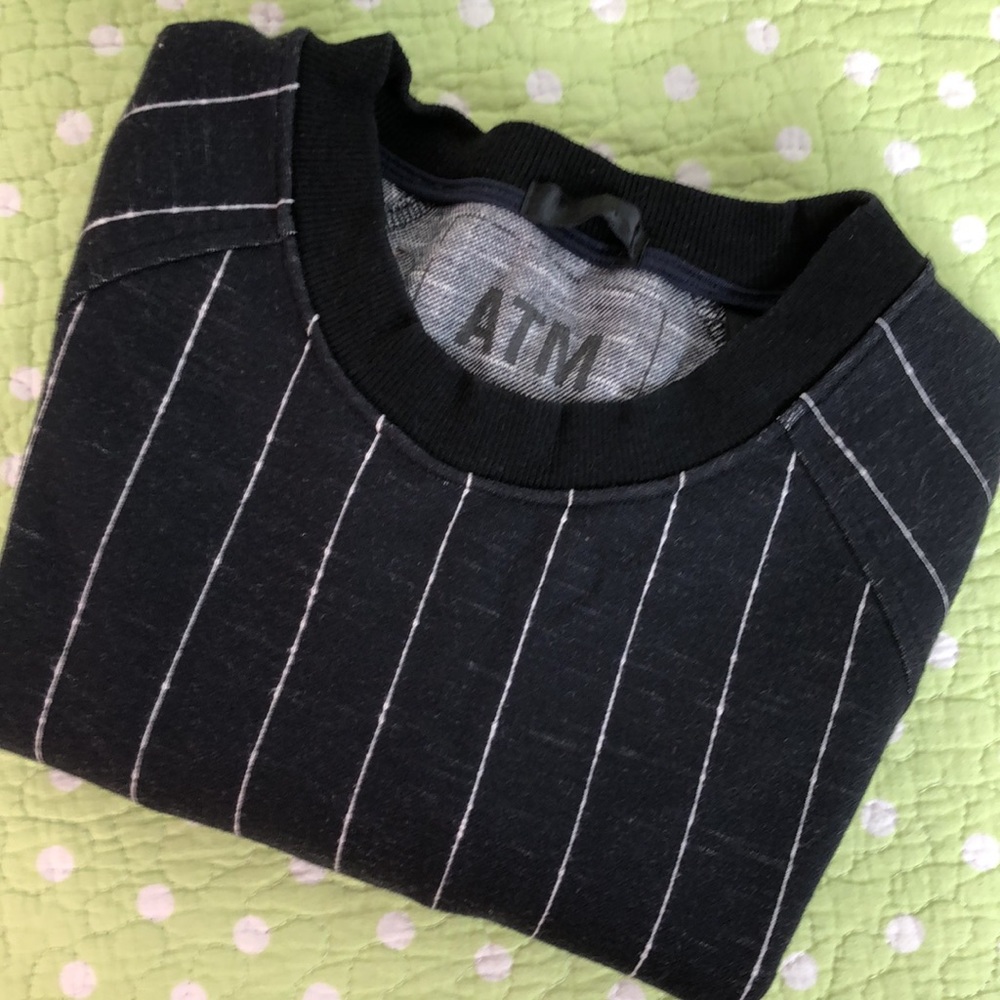 ATM Baseball Dress Black PinstripePattern Large Pockets - Picture 4 of 4
